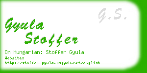 gyula stoffer business card